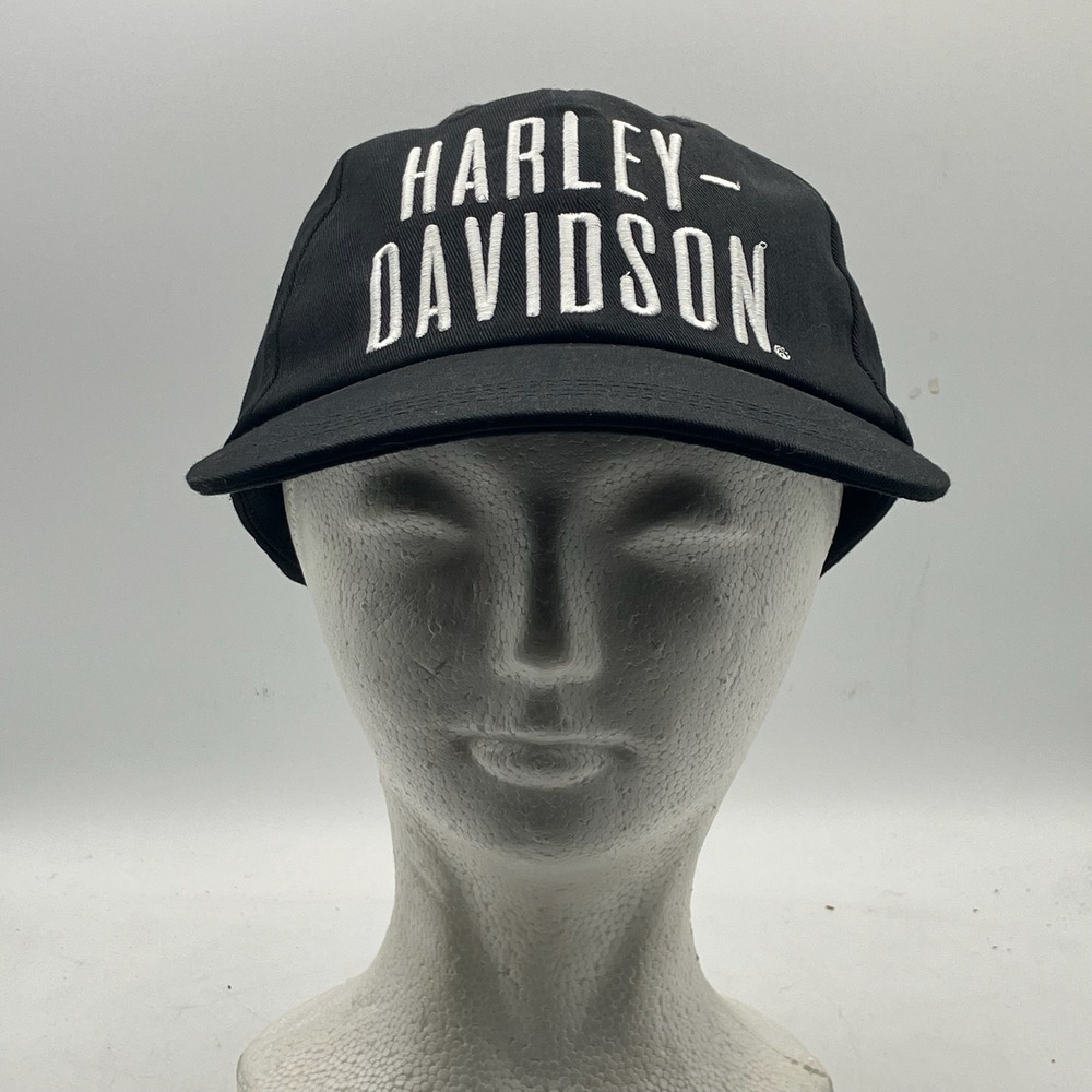 Harley Davidson Embroidered‎ Black Baseball Cap Hat Motorcycle Biker Adult